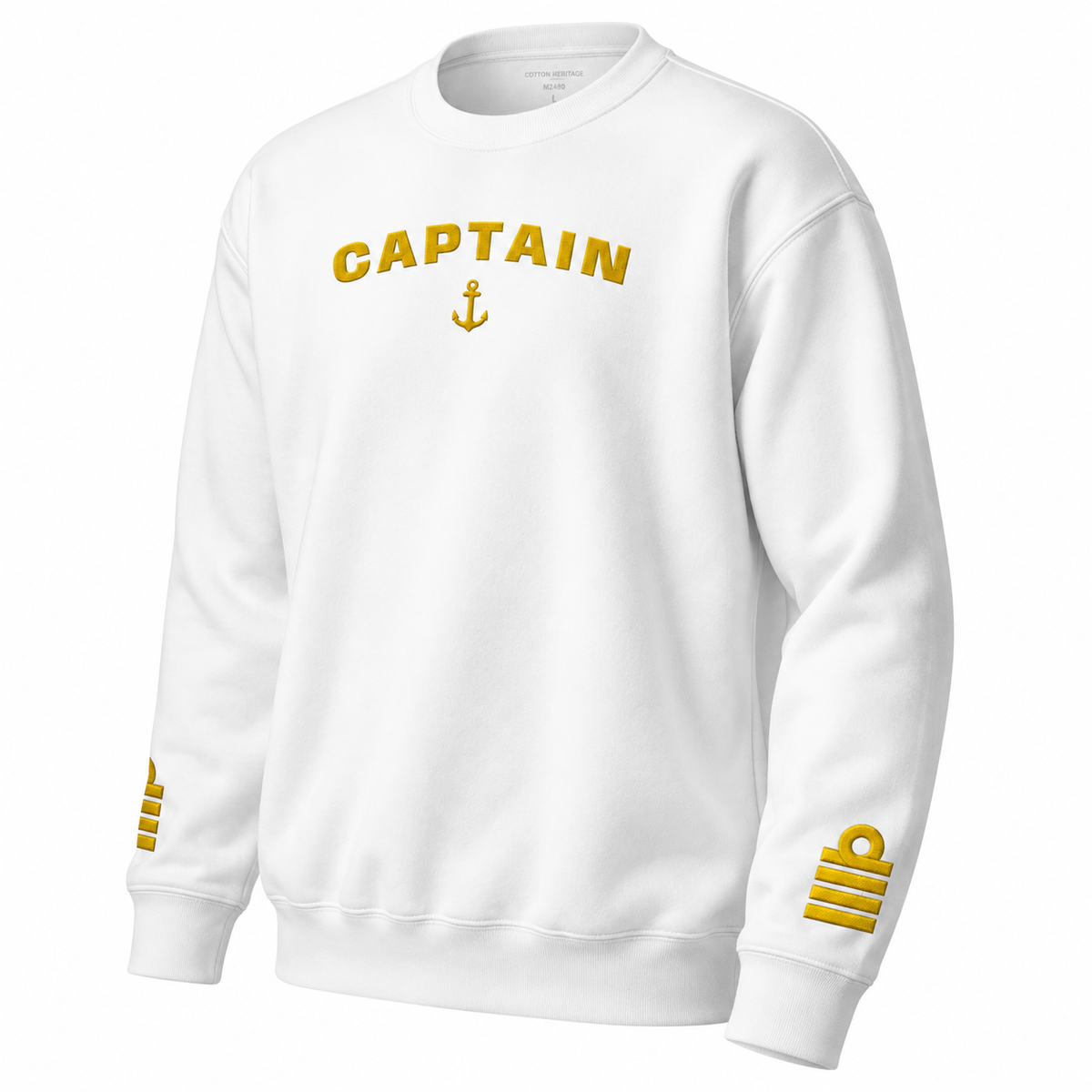 Captain's Uniform Sweatshirt with Embroidered Epaulettes