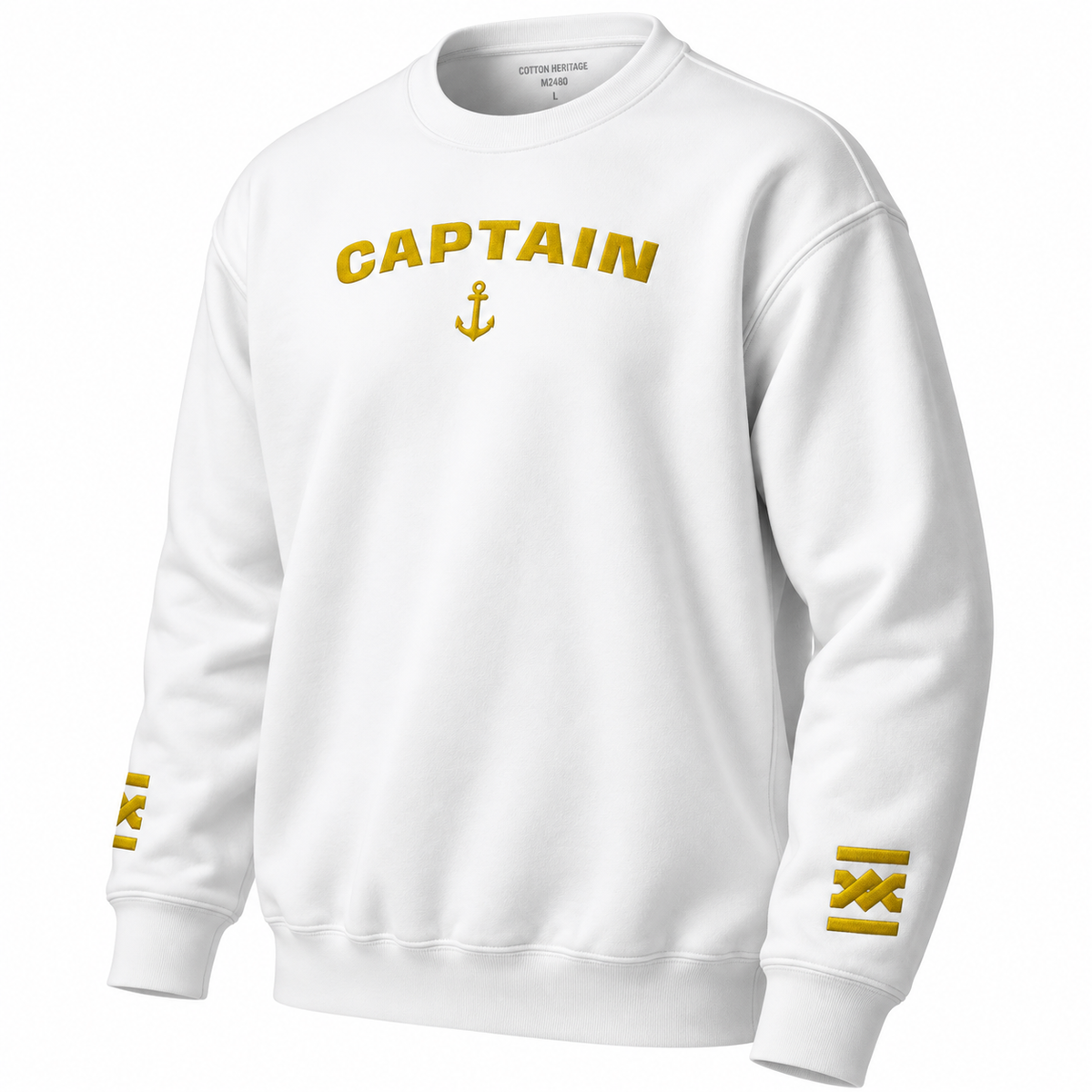 Captain's Uniform Sweatshirt with Embroidered Epaulettes