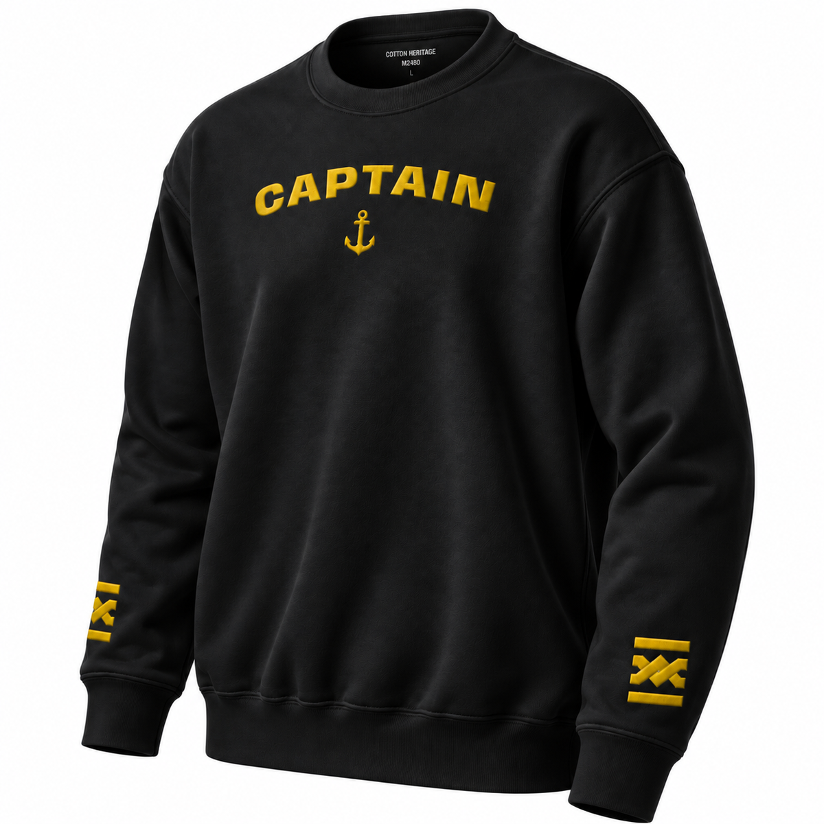 Captain's Uniform Sweatshirt with Embroidered Epaulettes