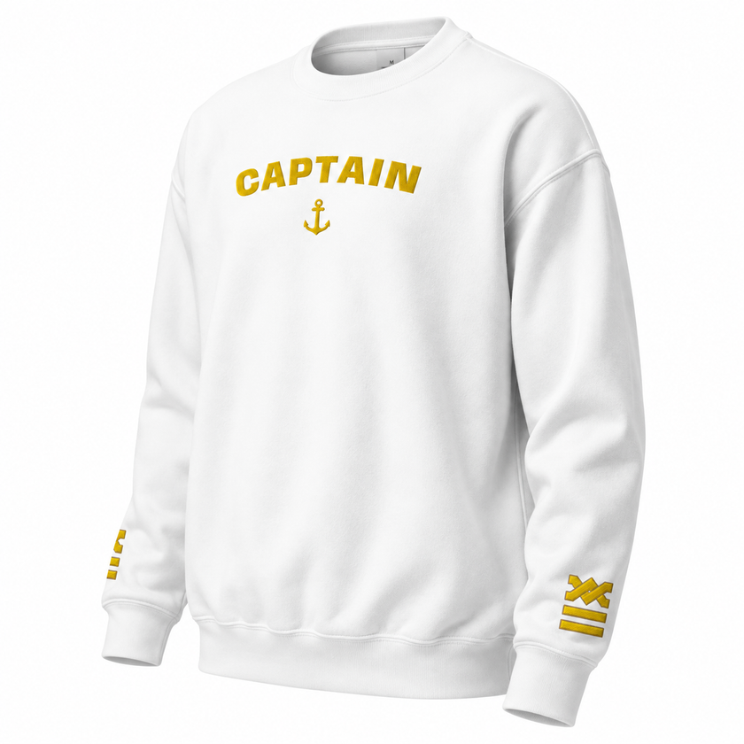 Captain's Uniform Sweatshirt with Embroidered Epaulettes
