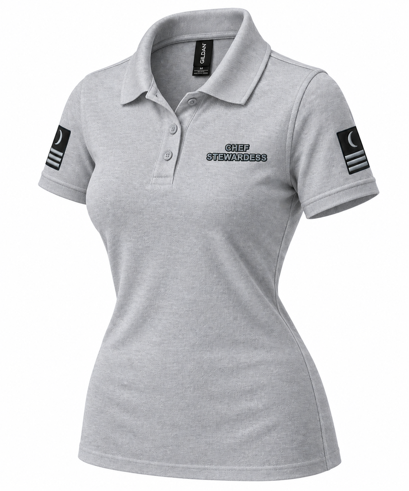 Super Yacht Chef Stewardess Women's Polo Shirt with Embroidery | IamSEAWOLF