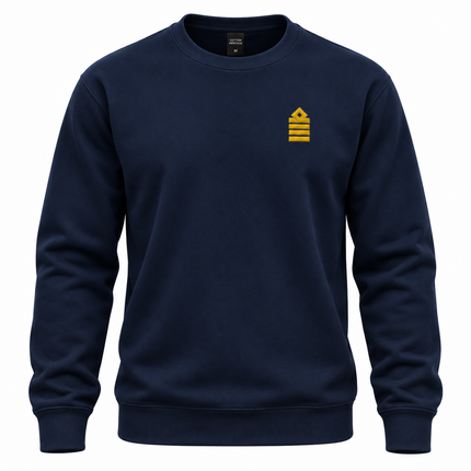 Captain Uniform Sweatshirt with Epaulette Embroidery