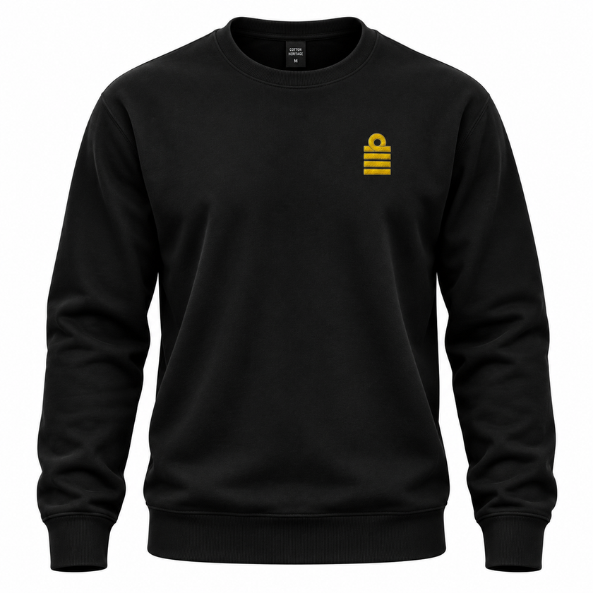 Captain Uniform Sweatshirt with Epaulette Embroidery