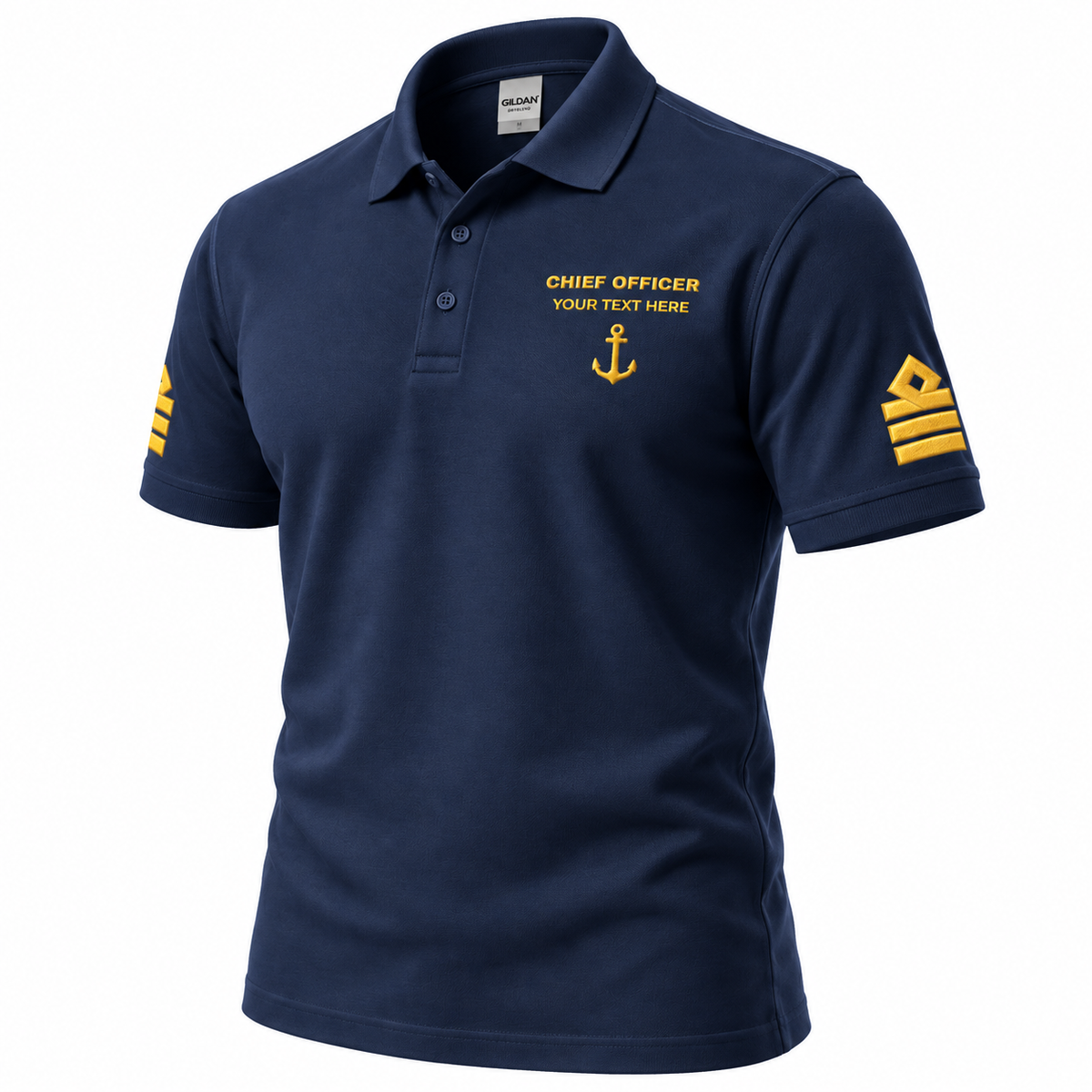 Merchant Navy Chief Officer Polo Shirt Personalized Uniform Embroidery