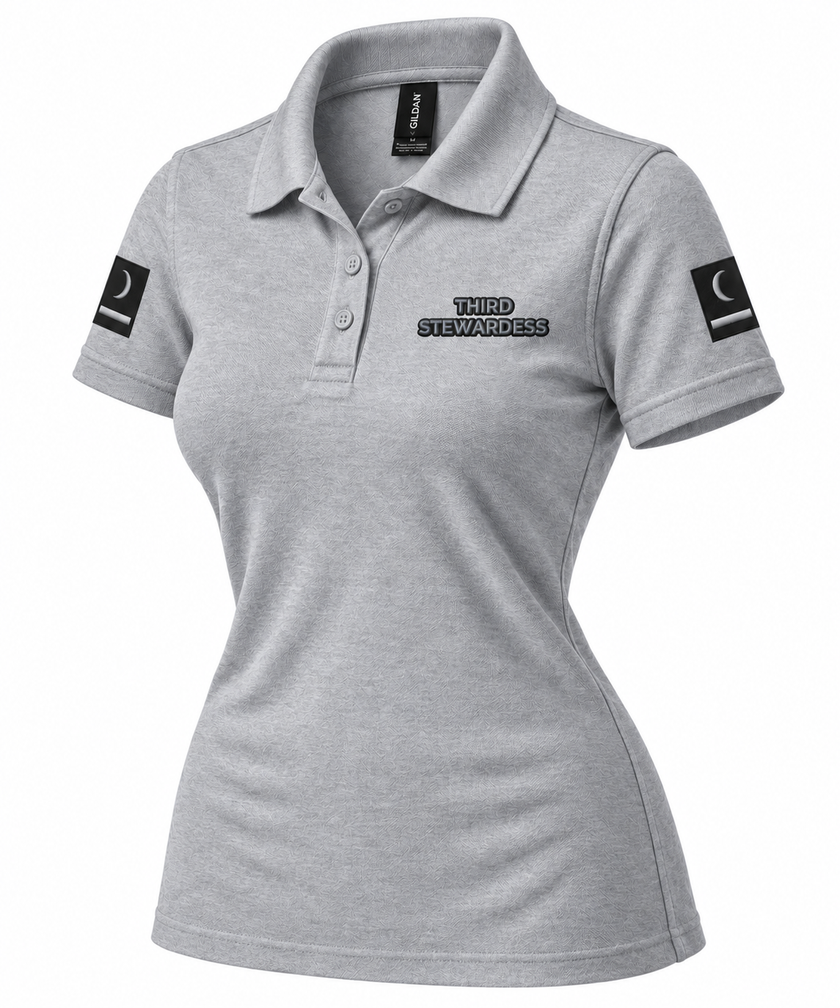 Poloshirt „Third Stewardess“ der Superyacht