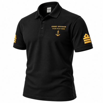 Merchant Navy Chief Officer Polo Shirt Personalized Uniform Embroidery