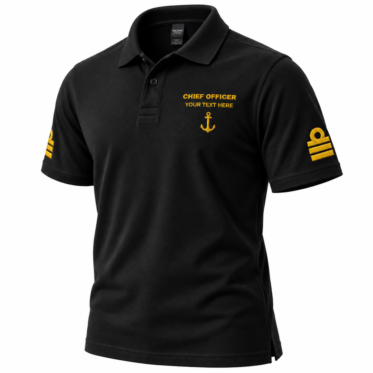 Merchant Navy Chief Officer Polo Shirt Personalized Uniform Embroidery