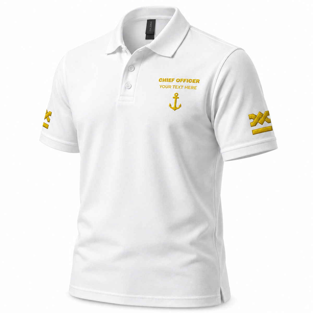 Merchant Navy Chief Officer Polo Shirt Personalized Uniform Embroidery