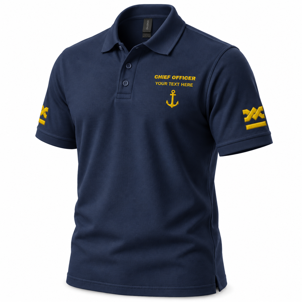 Merchant Navy Chief Officer Polo Shirt Personalized Uniform Embroidery