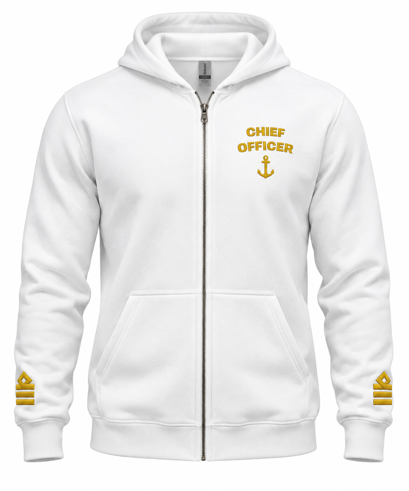 Chief Officer Uniform Zip Hoodie – Epaulettes & Rank Embroidery