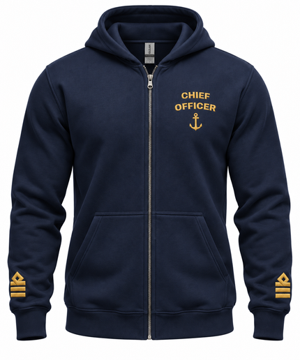 Chief Officer Uniform Zip Hoodie – Epaulettes & Rank Embroidery