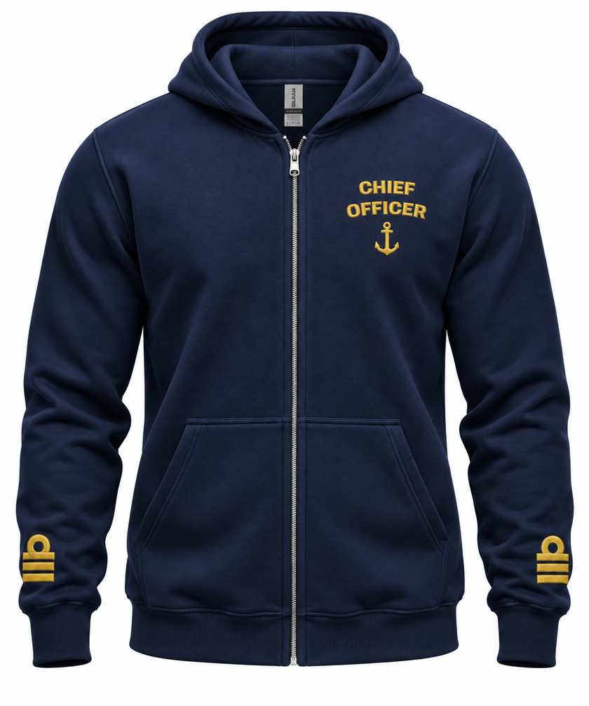 Chief Officer Uniform Zip Hoodie – Epaulettes & Rank Embroidery