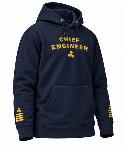 Sudadera con capucha y bordado de uniforme de ingeniero jefe.