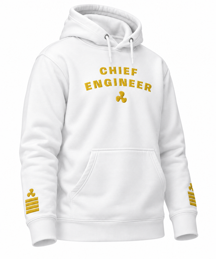 Sudadera con capucha y bordado de uniforme de ingeniero jefe.