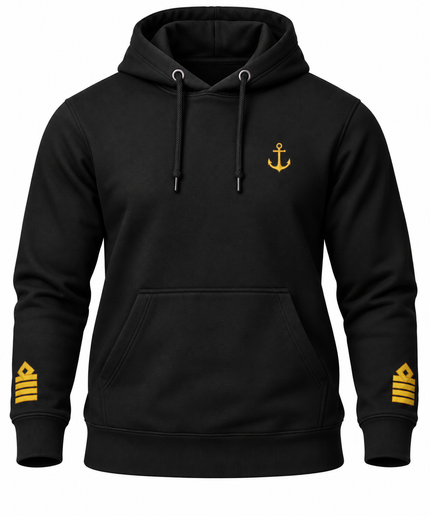 Captain Uniform Hoodie with Anchor & Epaulettes Embroidery