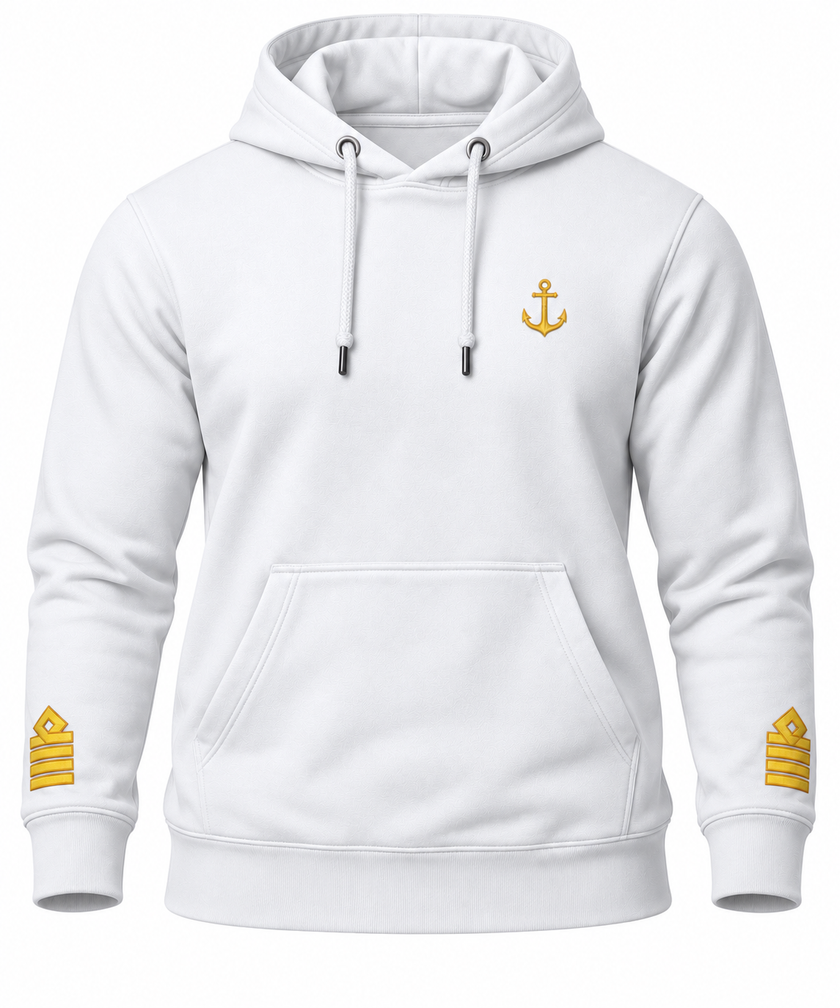 Captain Uniform Hoodie with Anchor & Epaulettes Embroidery