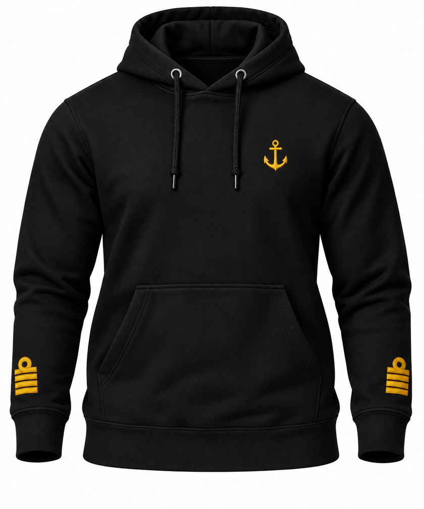 Captain Uniform Hoodie with Anchor & Epaulettes Embroidery