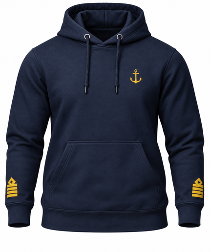 Captain Uniform Hoodie with Anchor & Epaulettes Embroidery