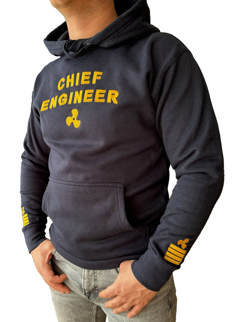 Chief Engineer Hoodie large embroidery (Choose epaulettes style)