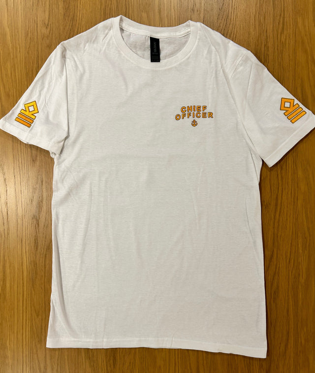 Chief Officer T-shirt with embroidery, rhombus epaulettes