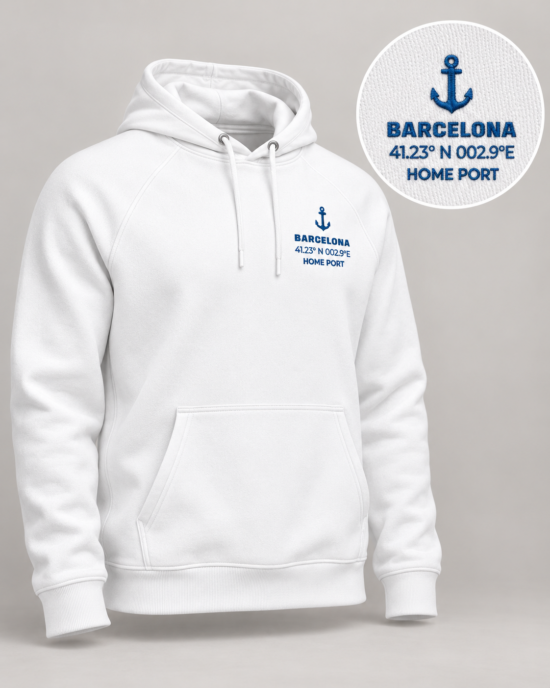 Personalised Home Port Embroidered Hoodie
