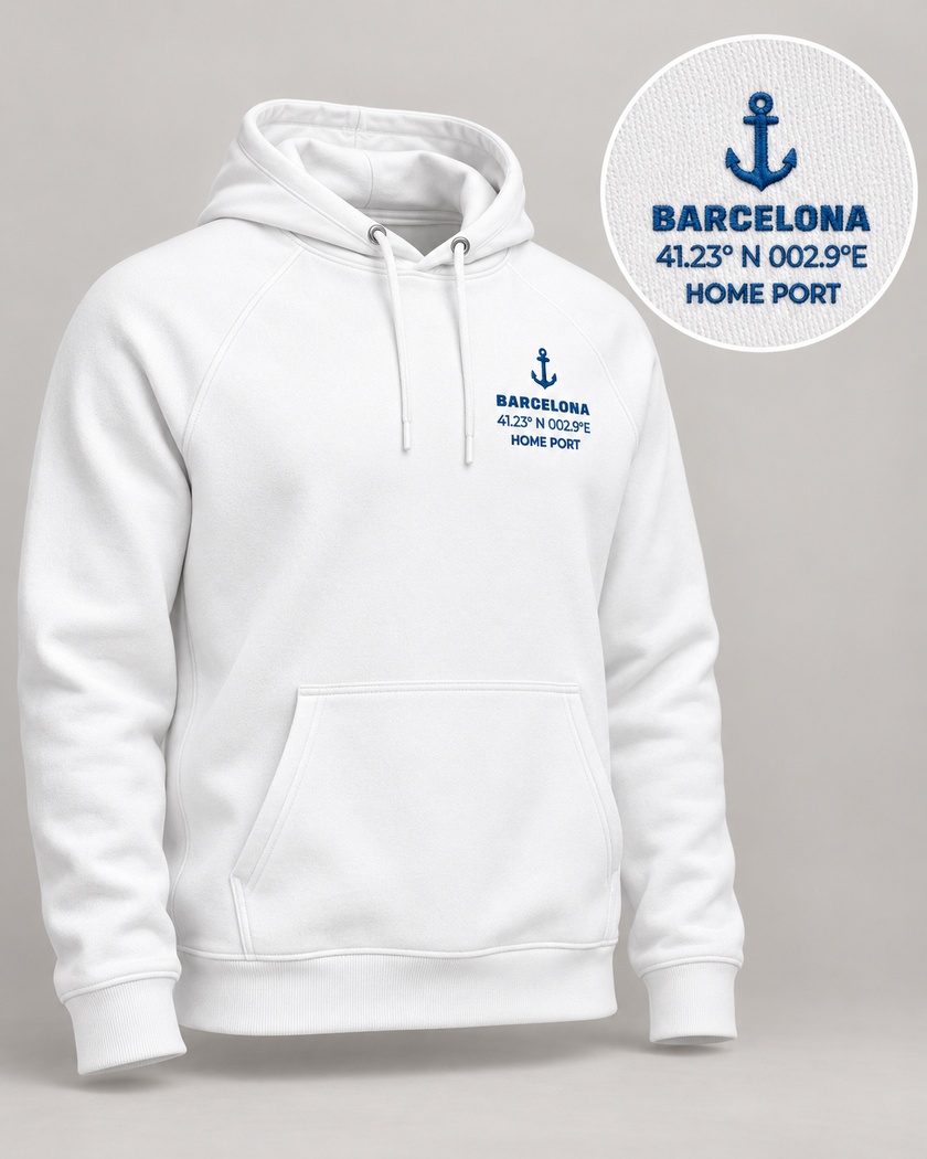 Personalised Home Port Embroidered Hoodie