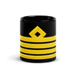 Captain ceramic cup with epaulette design and colored handle