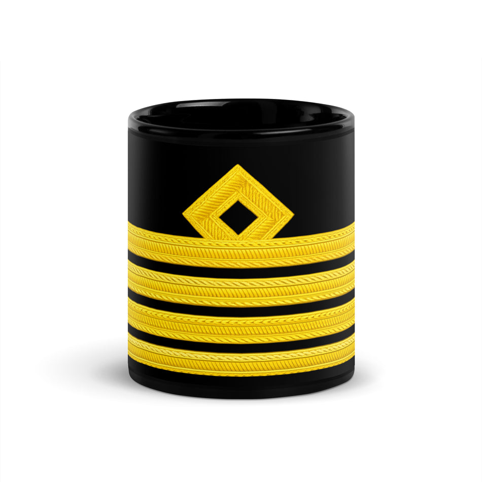 Captain ceramic cup with epaulette design and colored handle