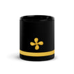 Merchant navy mug with propeller and one stripe design in glossy black