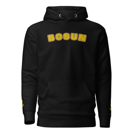 Bosun hoodie with front rank embroidery and anchor embroidery on sleeves