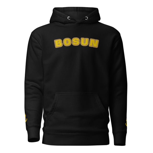 Bosun hoodie with front rank embroidery and anchor embroidery on sleeves
