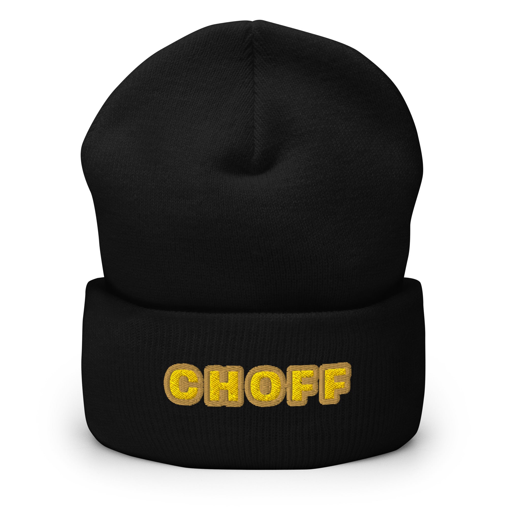 Chief Officer cuffed beanie with gold embroidered CHOFF rank