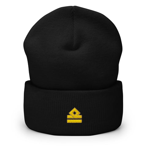 Second Officer cuffed beanie with gold epaulette rank embroidery