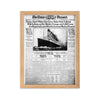RMS Titanic Vintage Newspaper Framed Poster. Size 30x40 cm
