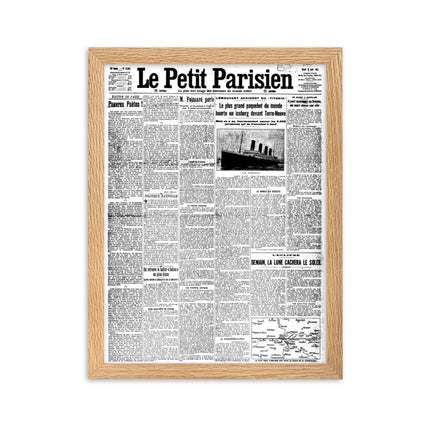 Le Petit Parisien: A Timeless Glimpse into the Titanic's Historic Voyage. Size 30x40 cm