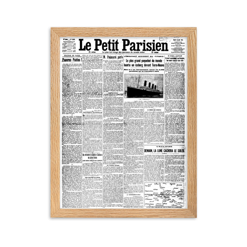 Le Petit Parisien: A Timeless Glimpse into the Titanic's Historic Voyage. Size 30x40 cm - IamSEAWOLF shop