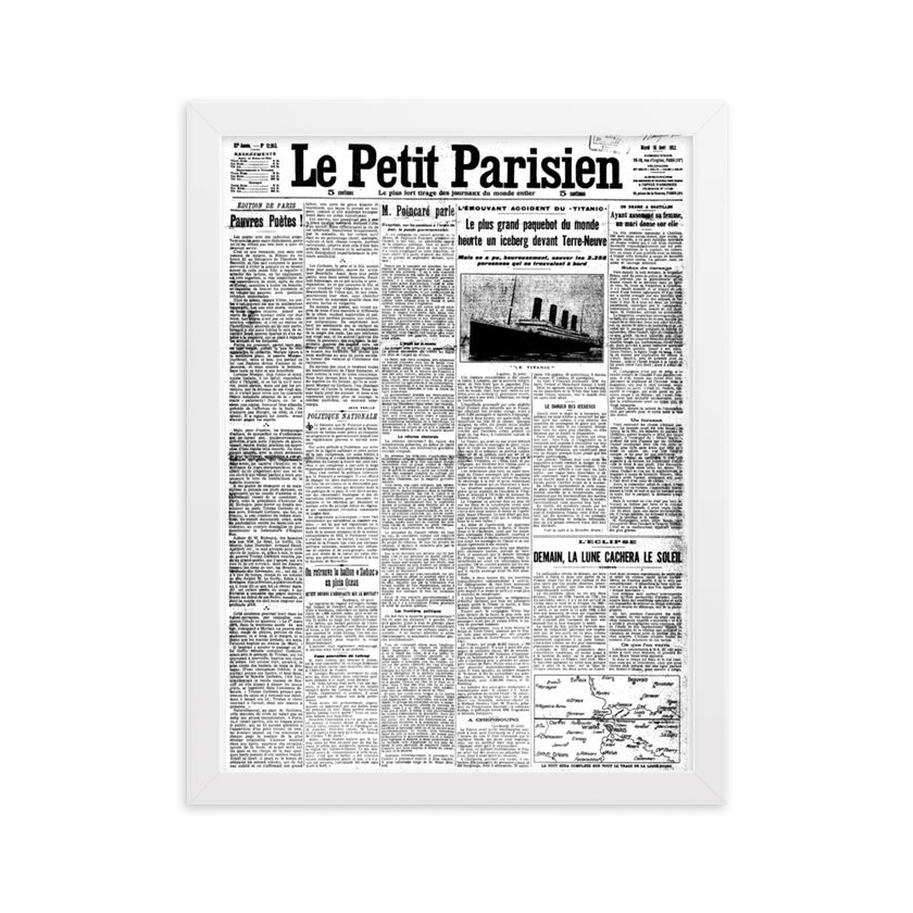 Le Petit Parisien: A Timeless Glimpse into the Titanic's Historic Voyage. Size 30x40 cm - IamSEAWOLF shop