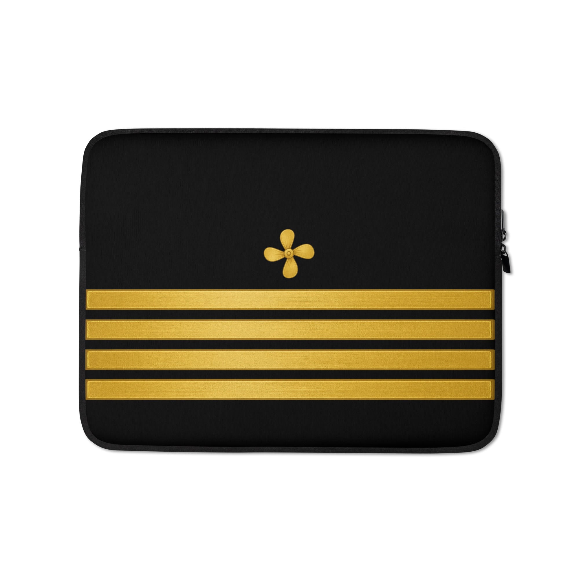 Chief Engineer laptop sleeve with propeller and four stripes design
