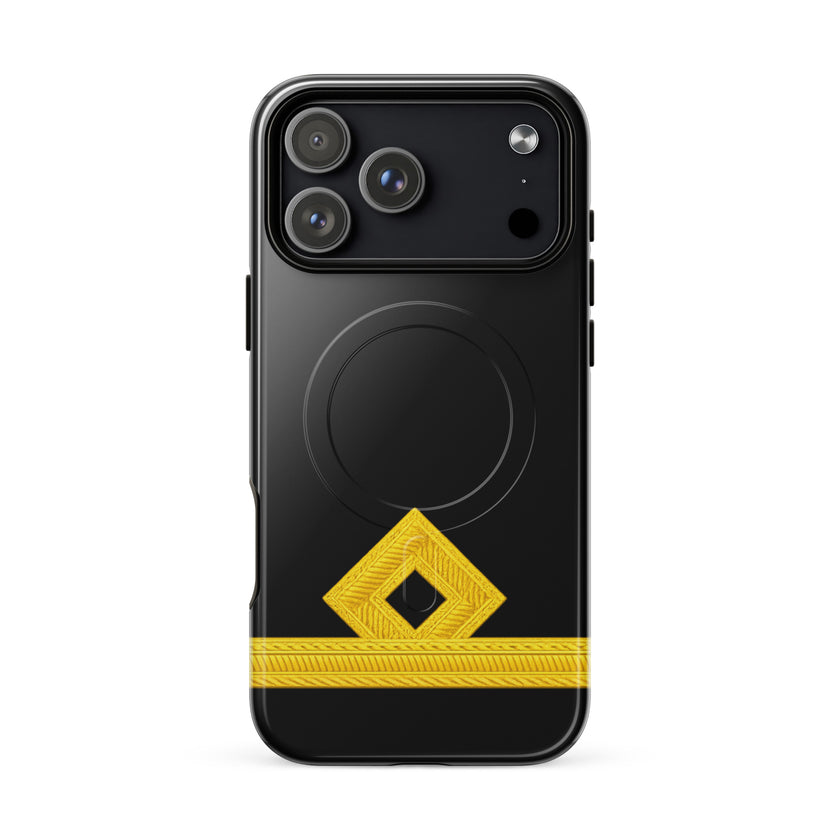 Third Officer iPhone case with epaulette design and dual-layer protection