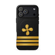 iPhone case with propeller and three stripes design and dual-layer protection
