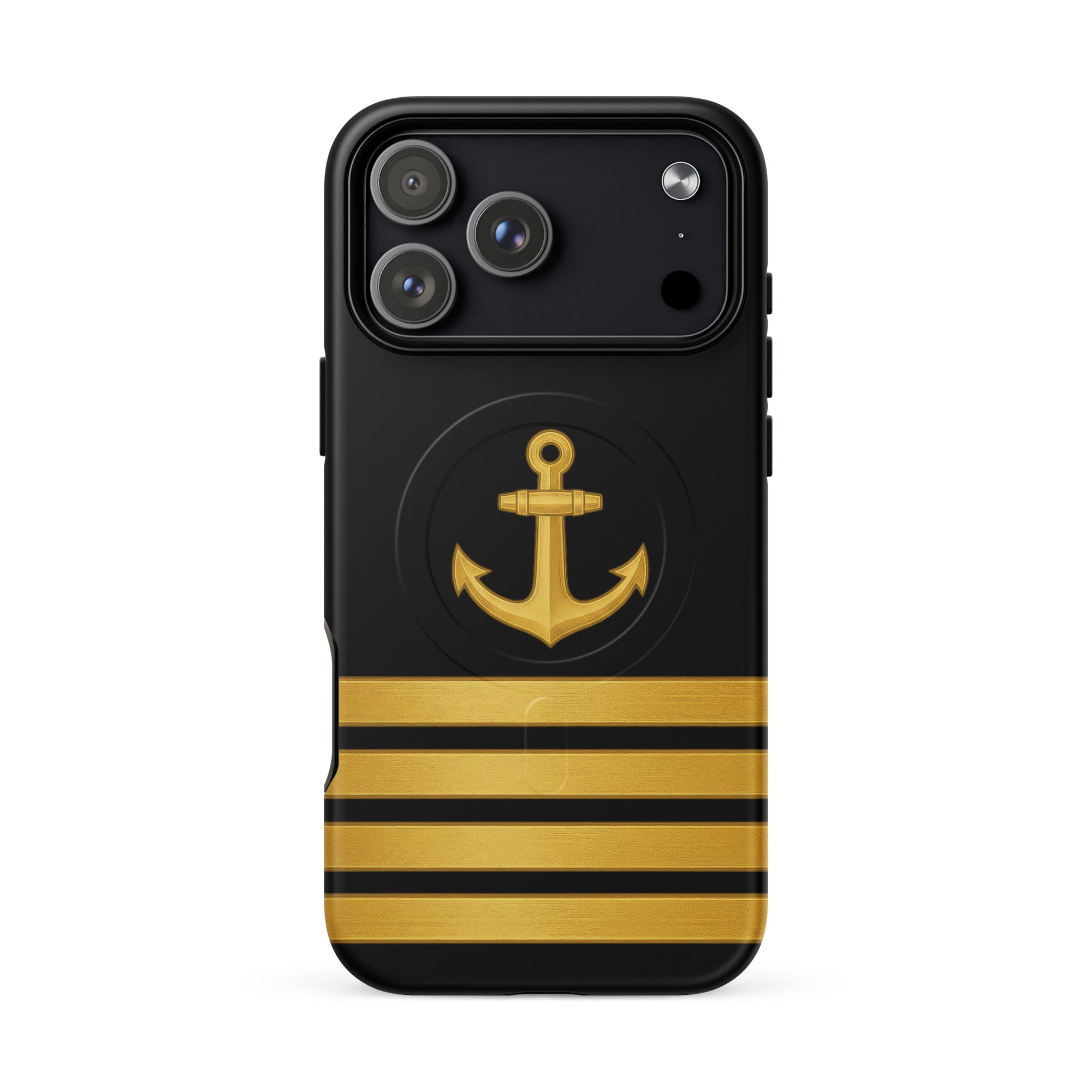 Merchant navy iPhone case with anchor and four stripes design