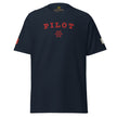 T-shirt with large centre and sleeves embroidery PILOT