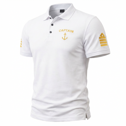 Captain Uniform Polo Shirt with Rank Embroidery & Epaulettes