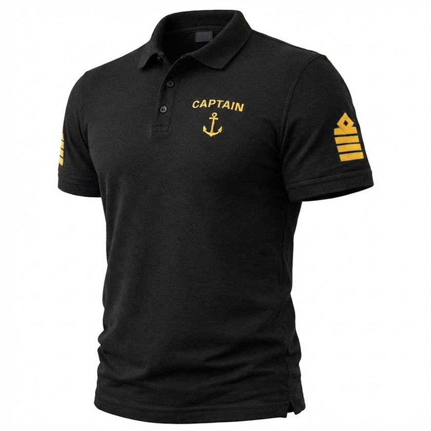 Captain Merchant Navy Uniform Polo Shirt – Professional Maritime Officer Apparel