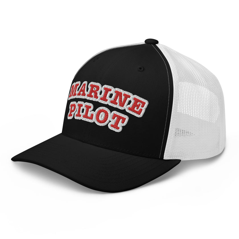 Trucker Cap with embroidery MARINE PILOT - IamSEAWOLF shop