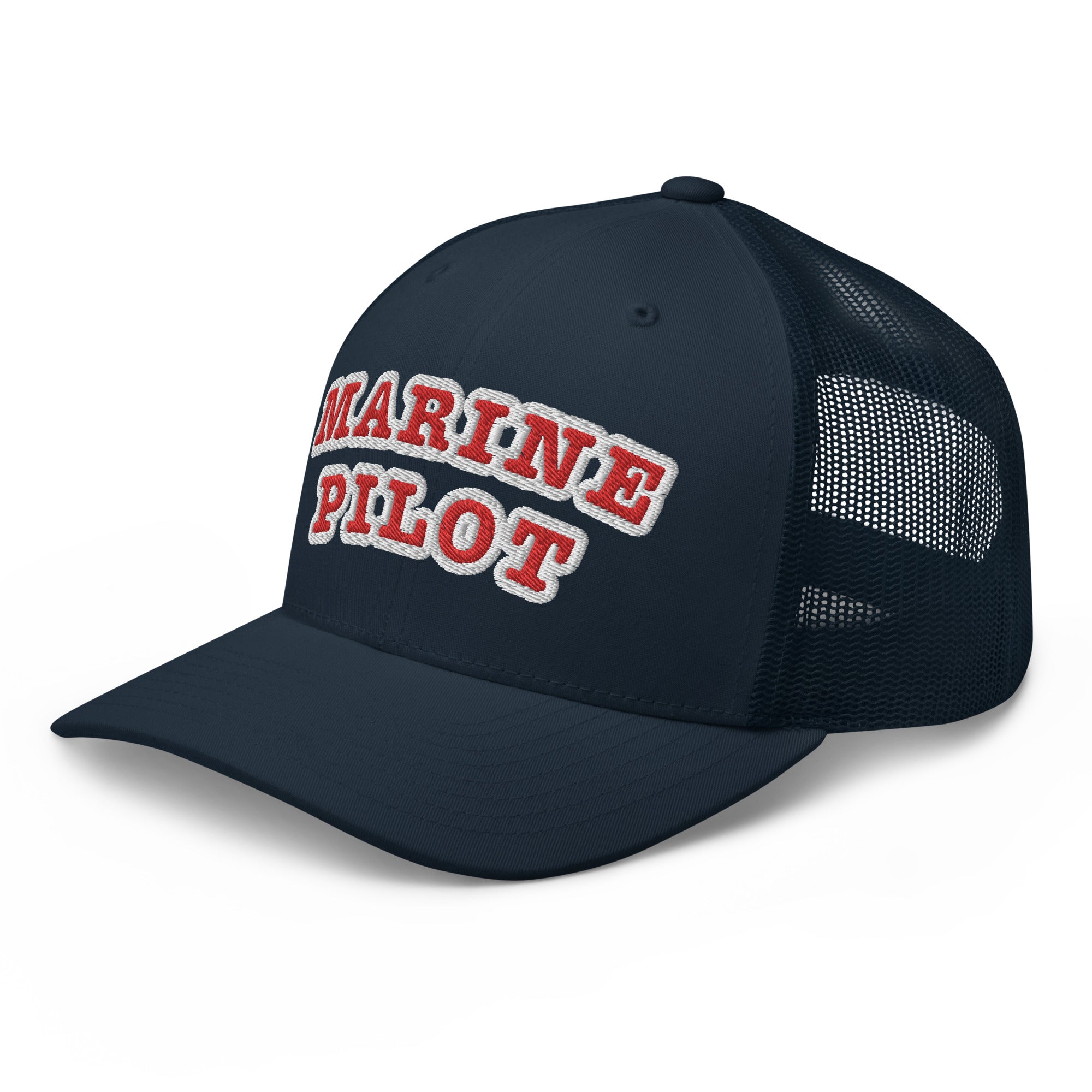 Trucker Cap with embroidery MARINE PILOT - IamSEAWOLF shop