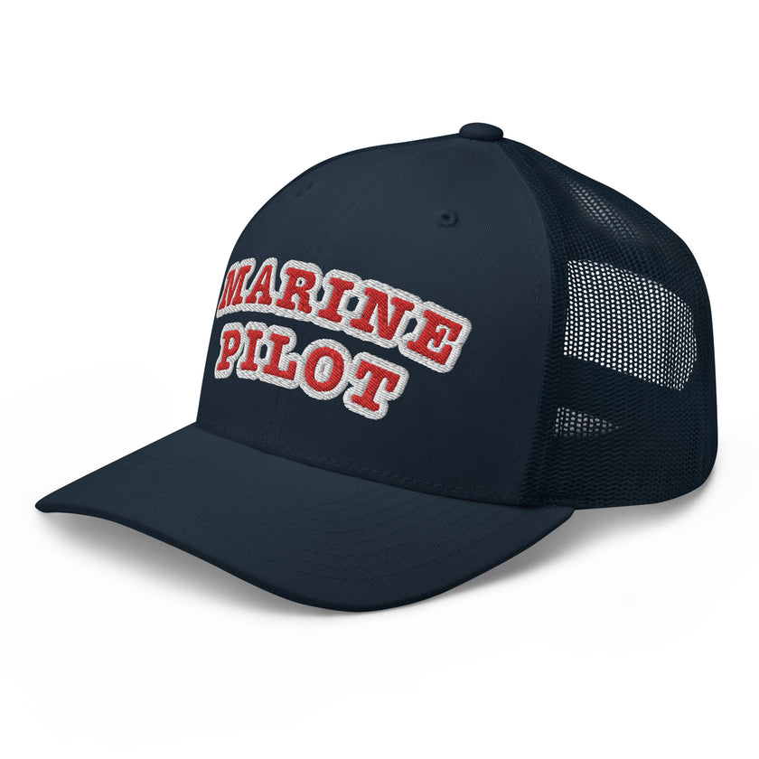 Trucker Cap with embroidery MARINE PILOT - IamSEAWOLF shop