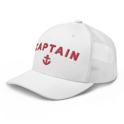 Trucker Cap with pink embroidery Captain