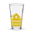 Personalized Chief Officer pint glass with rank design and custom text