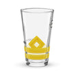 Personalized Second Officer pint glass with rank design and custom text
